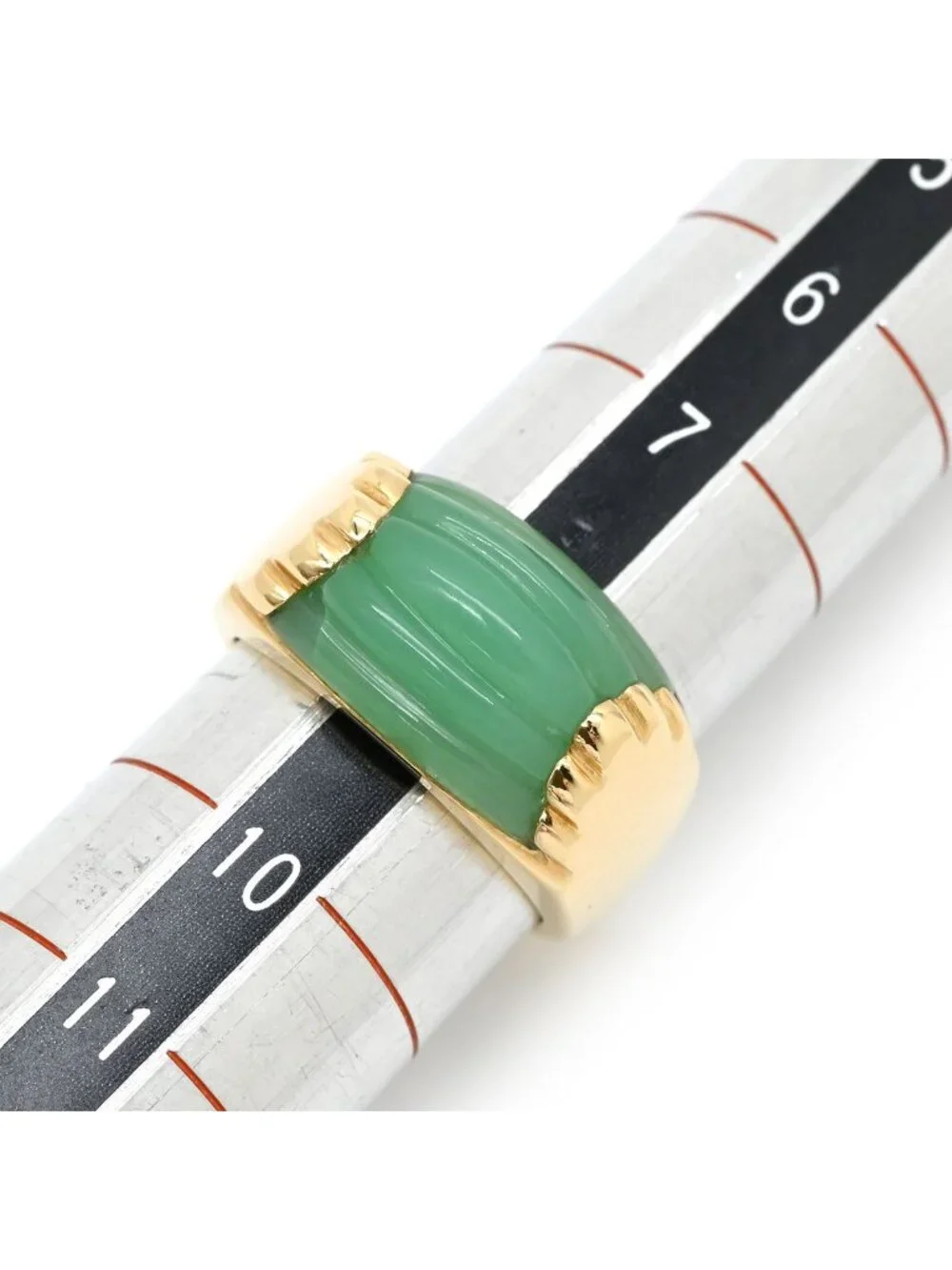 Bvlgari Ring Tronchette Green Gold YG 18k Chalcedony